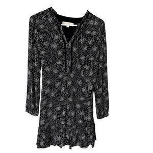 LOFT Women's Petit Mini Dress Long Sleeves Size 2P Black and White